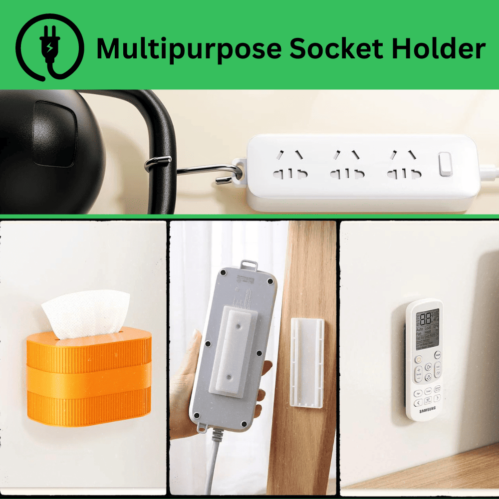 Multipurpose Self Adhesive Socket Holder (Pack Of 4)