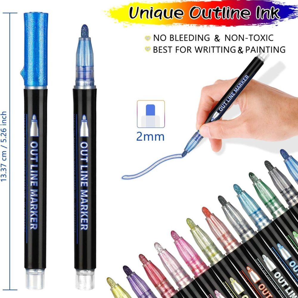 Magic GlowEdge Marker Pen (12 Pens Set)