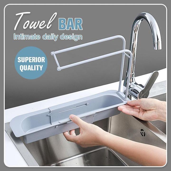 Expandable Sink Rack With Towel Holder - GadgetsCay