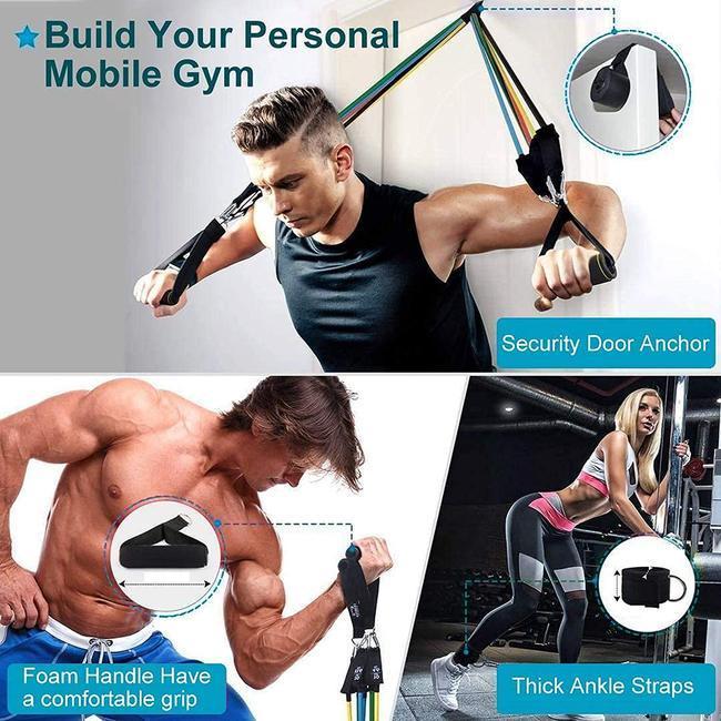 Resistance Home Workout Band (11 Pcs Set) - GadgetsCay