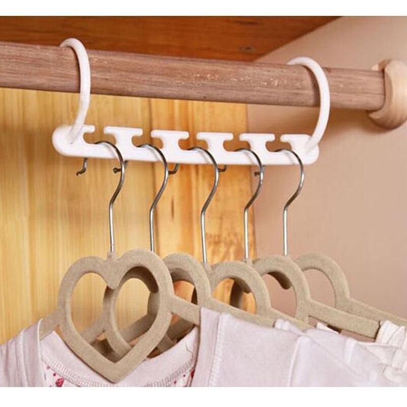 Space Saving 5 Hook Flexible Hanger (Pack Of 8 Hangers) - GadgetsCay