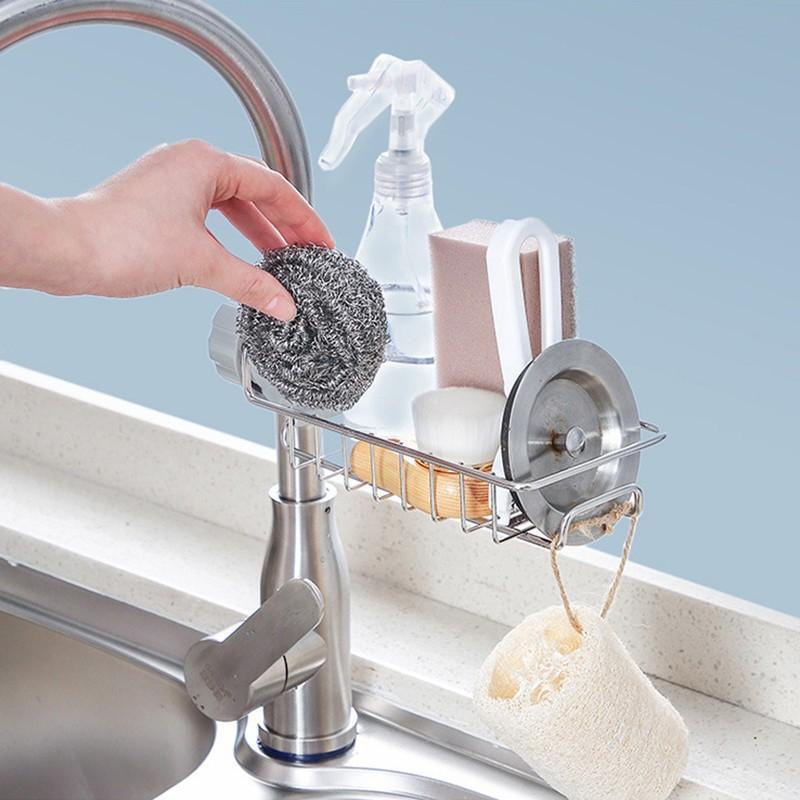 Stainless Steel Faucet Hanging Shelf - GadgetsCay